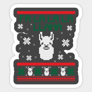 Ugly Christmas Top Fa La La La La Llama Funny Holidays Sticker